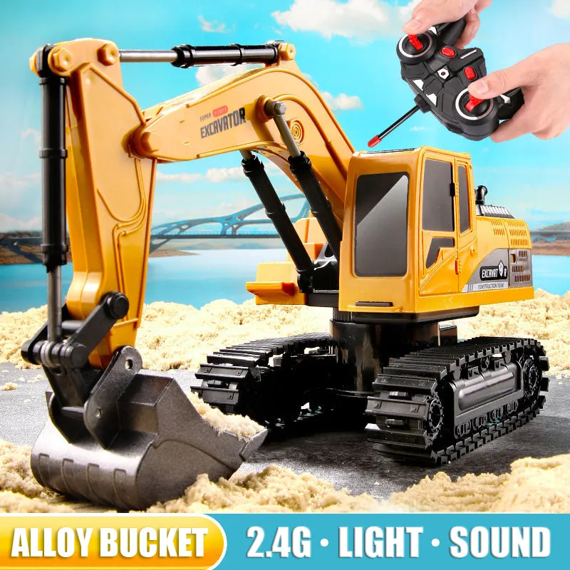 RC Excavator 2.4Ghz 6 Channel 1:24 RC Engineering Car Alloy And Plastic Excavator Boy Toy 6CH And 5CH RTR For Kid Christmas Gift 1