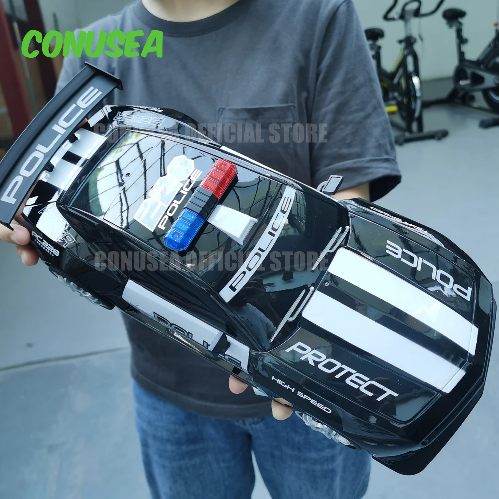 1/12 Big 2.4GHz Super Fast Police RC Car Remote Control Cars Toy with Lights Durable Chase Drift Vehicle toys for boys kid Child 1