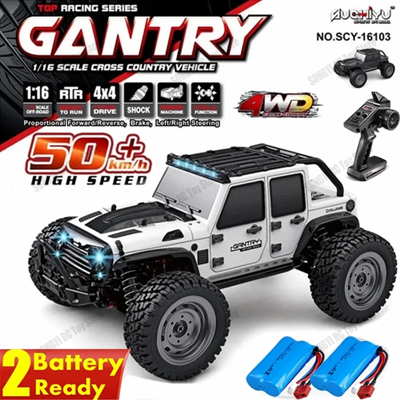 16103 Fast Rc Cars 50km/h 1/16 Off Road 4WD with LED Headlights,2.4G Waterproof Remote Control Monster Truck for Adults and Kids 1